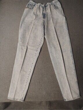 Vtg 80s PS Gitano Acid Wash Pleated Jeans Womens High Rise Tapered Mom Denim
